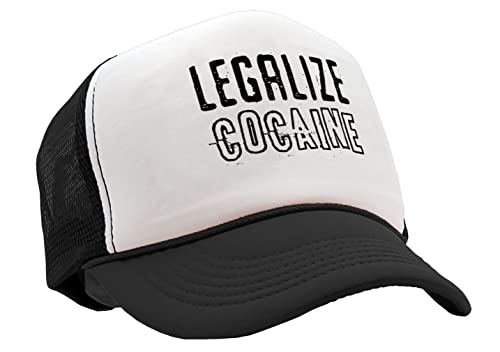 Legalize Cocaine - Vintage Retro Style Trucker Cap Hat (Black)