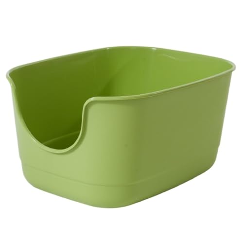 猫 トイレ 大型 猫用トイレ本体 スコップ付き 大きな猫のトイレ シンプル kxzlhaa 猫砂盆 飛び散り防止 オープンタイプ ゆったり広々サイズ 深型 ペットトイレ 掃除簡単 メイン猫 大開口 ピンク 猫 トイレ 自動 (60x47x31cm,グリーン