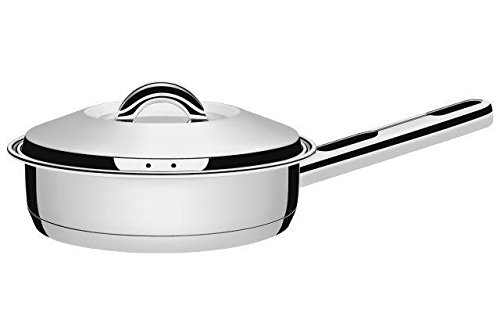 Tramontina Solar 62500280 Frigideira de Aço Inoxidável com Base Tripla, Alça Auxiliar e Tampa, 28 cm