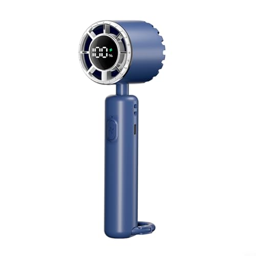 Aprilsunnyzone Ventilador eléctrico compacto que ofrece flujo de aire personalizable con 100 niveles de velocidad e indicador de batería LED (azul)