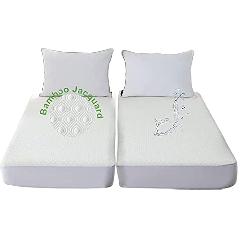 Cooler Bamboo Split California King Mattress Protector for Adjustable Beds Waterproof Soft Quiet Breathable Fitted Cal King Matress Cover Pad Cover
