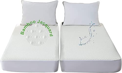 California King Matratzenschoner aus Bambus, für verstellbare Betten, wasserdicht, weich, leise, atmungsaktiv, California-Kingsize-Matratzenauflage Cover