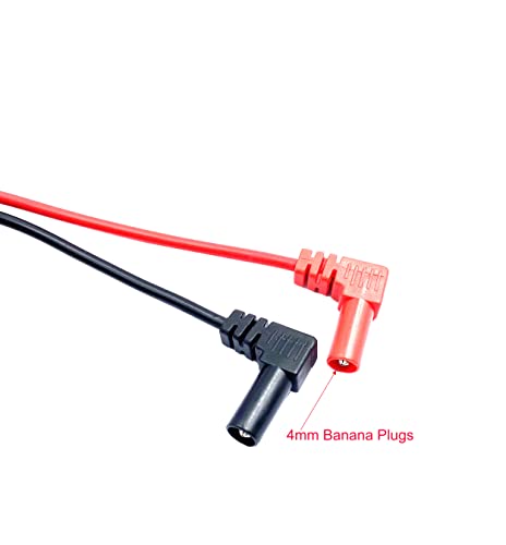 Image of 2 Pairs Multimeter Test Leads,1000V 10A Multimeter Leads Standard 4mm Banana Plugs with 2mm Gold Plated Probe for Electrical Testing