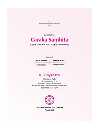 Image of Charaka Samhita Sanskrit Text with English Translation- Nidansthan, Vimansthan, Sharirasthan, Indriyasthan (Volume II)
