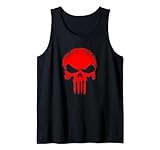 Marvel Punisher Distressed Red Skull Chest Logo Tank Top
