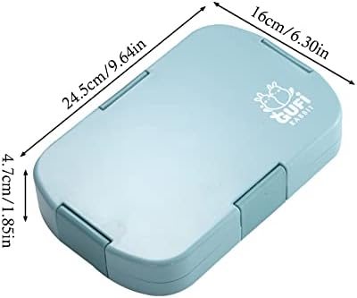 Resszo Kids Bento Lunch Box, Childrens Lunch Box with 6 Compartments and 1 Silicone Seal Keep Food Fresh, Lunch Box with Compartments for Microwaves and Dishwashers, for School and Picnics