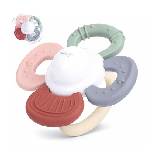Colifree® -Beißring Baby Silikon – Beißspielzeug Baby & Zahnungshilfe zur Zahnfleischmassage – Motorikspielzeug & Greifling – leicht zu greifen ab 3 Monaten – Babyspielzeug 0–6 Monate