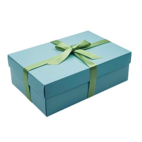 صندوق هدايا ازرق مع غطاء | اختر لون الشريط | صناديق ذاكرة كب...