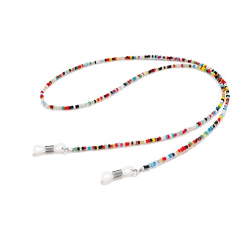 Exceart 2 peças suporte de óculos, corrente de óculos de leitura, contas coloridas antiderrapantes p