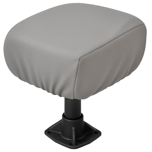 Marine1 Universal Boat Seat Cover, Premium 600D Fabric, Weather Resistant Boating Accessory for Folding Pedestal Boat Seats, Gray, 25” x 17.5” x 12”