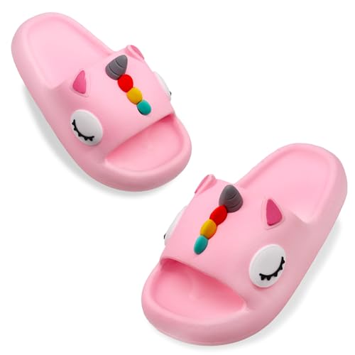 Image of Toddler Little Kids Slides Sandals Unicorn Dinosaur Bunny Beach Pool Shower Slides Anti-Skid Home Bath Slippers Cute Summer Outdoor Shoes for Girls and Boys