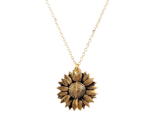 Colar de Planta Girassol Abre e fecha Dourado Feminino Ouro Detalhista Delicado Moça Moda