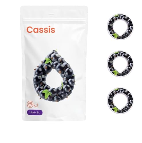 Fragancias originales para botella Air Up con refrescante sabor a cassis – 0 azúcar, 0 calorías solo aroma natural – 3 x Air Up Pods para 15 L de agua con sabor a aroma