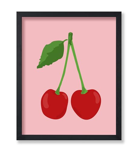 Image of Poster Master Cherries Print - Retro Cherry Poster - Trendy Fruit Art - Minimal Preppy Wall Design - Food & Drink Art - Aesthetic Kitchen or Restaurant Wall Decor - 8x10 UNFRAMED Wall Art