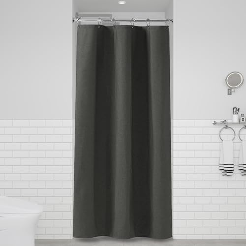 BTTN Stall Linen Textured Waterproof Shower Curtain, 36x72, Charcoal Grey by BTTN - Used condition - Image 6