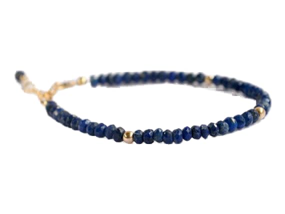 Lapis-lazuli perles facettées de qualité supérieure et fermoir or