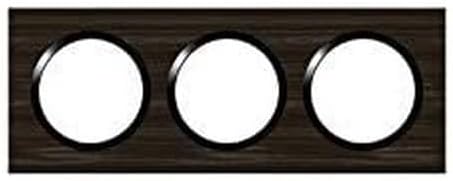 Legrand Dooxie LEG600883 PL 3P Style Square Switch/Socket Cover Plate with 3 Holes Ebony Wood Effect