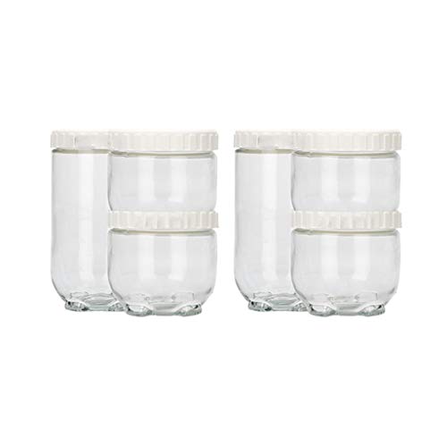 IIPOSAQQ Fresh Box - Juego de 6 tarros de vidrio para almacenamiento de alimentos, tapa hermética, boca ancha, fácil de limpiar, para té, azúcar, aperitivos, contenedores herméticos (cantidad: 6)