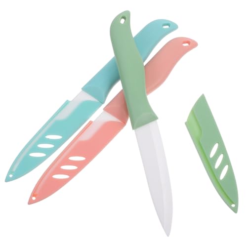 Cabilock 3-piece Ceramic Fruit Knife Set Vegetable Slicer Kitchen Chopping Tool Covers