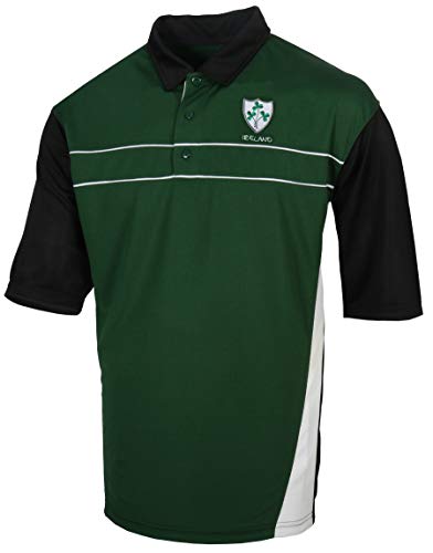 Malham USA Shamrock Crest Breathlite Irish Rugby Jersey Polo Shirt (Dark Green, XX-Large)