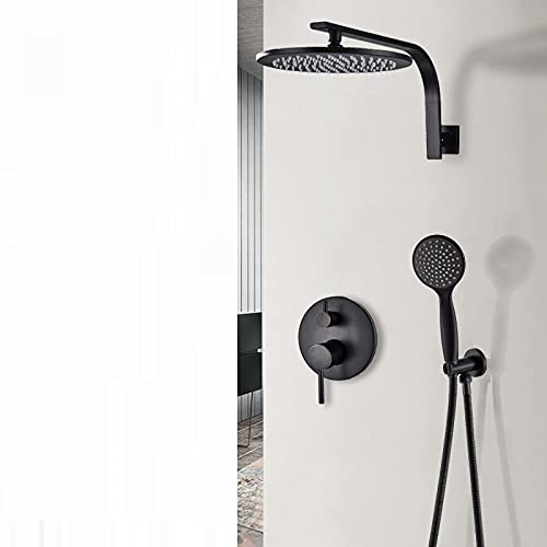 Pommeau de douche 12 pouces noir avec douchette pour un rituel bien-être quotidien