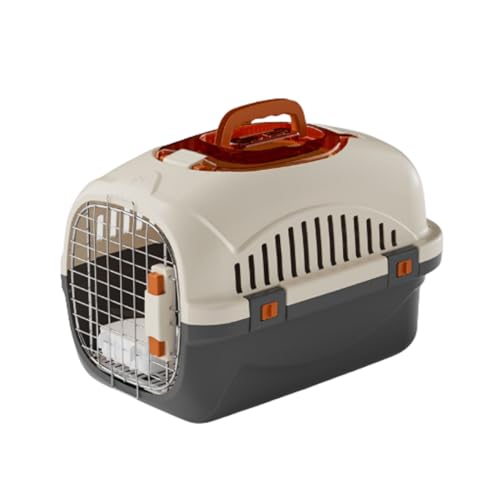 Vlfn ペット航空箱 ペットケージ 携帯用 猫用輸送箱 大型犬用 304TCプラスチック 超大サイズ 50x32x33cm (ブラック)