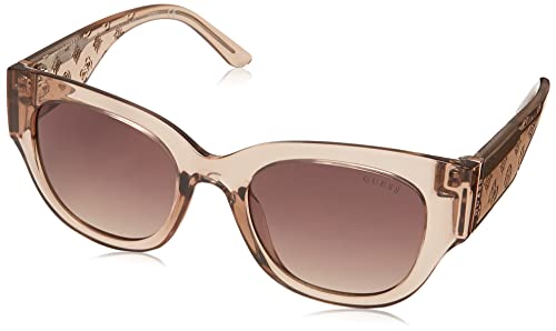 GUESS Women's GUA00013 Butterfly Sunglasses, Shiny Beige/Gradient Brown, 50mm