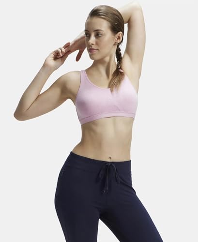 Image of Jockey 1376 Women Super Combed Cotton Elastane Active Bra | Wirefree | Non Padded | Full Coverage Slip-On with Wider Straps | Fabric