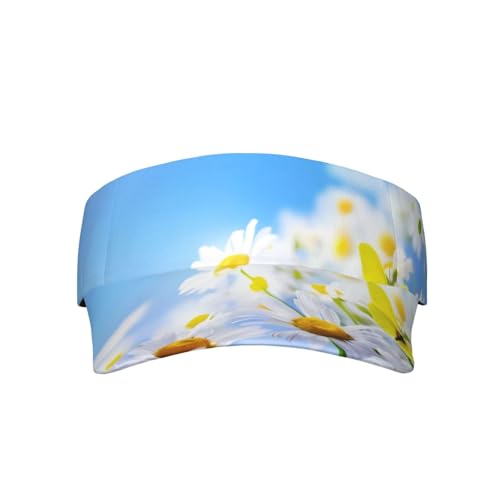 QAZWZML Visera deportiva con diseño de mariposa en margaritas con ala curvada ajustable para tenis, golf y correr, color negro