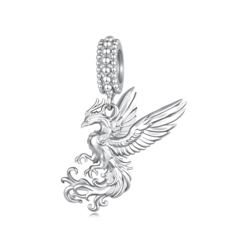 Evita charms pesados con el fénix de plata calada para pulsera Pandora