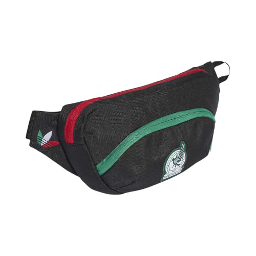 Image of adidas Unisex-Adult Mexico Mexico Football /Soccer Waist Bag | Black /Bold Green /Better Scarlet, No Size