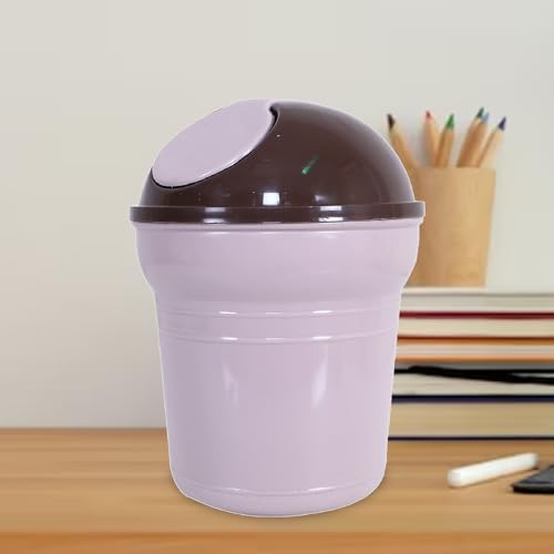 Kuber Industries Plastic Table Dustbin|Small Desktop Garbage Bin With Swing-Lid|Countertop Trash Can For Study Table, Office, 3 Ltr, (Peach) (B0CJ2V5X9D) Amazon Price History, Amazon Price Tracker