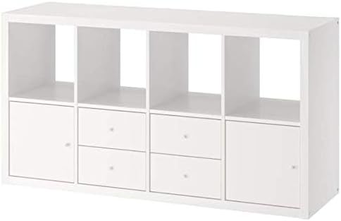 IKEA Kallax Shelf Unit with 4 Inserts White 30 3/8x57 7/8 592.783.07