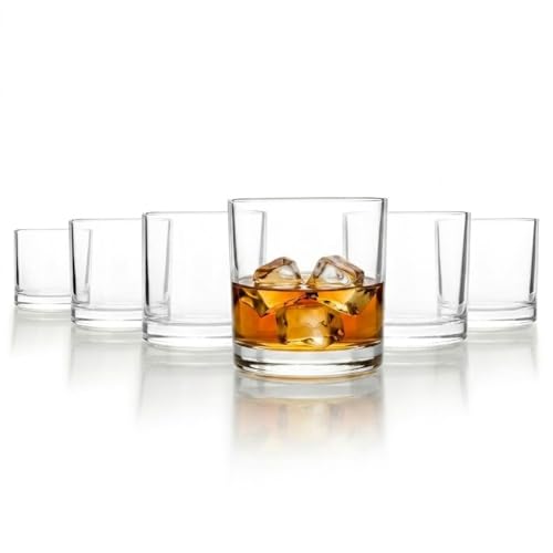 Image of CELLO Liberty DR Whiskey Rocks Glass Set of 6 Pcs, 350 ml Transparent | Leadfree Freezer & Dishwasher Safe Toughened Glass Set for Bar, Liquor, Whiskey, Cocktail, Mocktail, Mojito & Cold Beverages