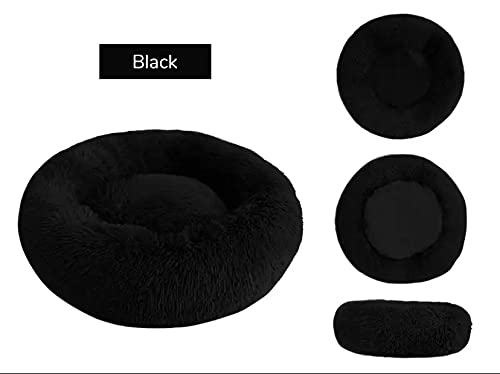 Yourlittlestore - Cama para mascotas para gatos y perros pequeños y medianos con cojín suave redondo u ovalado, cama de cueva para gatos y perros pequeños (4XL, negro)