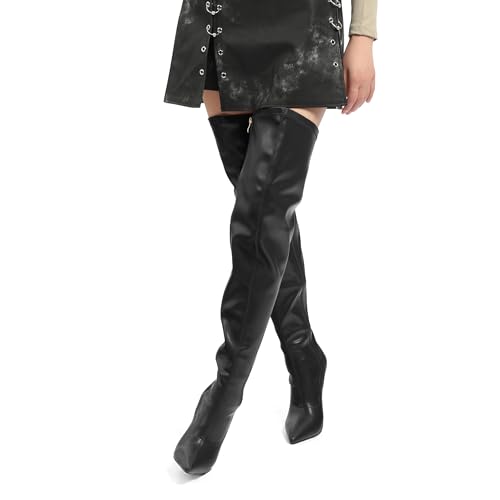 showforest over the knee boots for women pointed toe stiletto high heel side zipper 47 inch fall boots elegant dating party evening thigh high boots