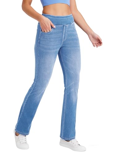 Keolorn Women High Stretch Yoga Jeans,Skinny and Hip Lifting Pocket Fitness,Soft and...