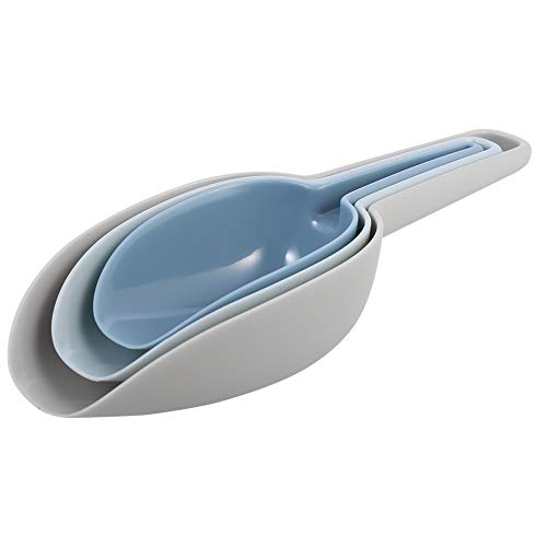 QINREN 3 Pcs Plastic Scoop, Scoops for Food, Baiting Spoon, Pet Food Scoop Serving Spoon Set Nesting Design Dry Food Scoop Candy Scoop Measuring Spoon Flour Scoop Ice Scoop Multipurpose Handy Scoop