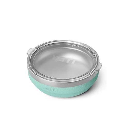 Image of YETI Rambler Low Bowls, Vacuum Insulated, Stackable and Nestable Stainless Steel Bowl with Lid, 0.7 Quart, Sea Stone