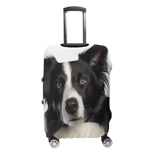 Border Collie Luggage Cover, Washable Elastic Suitcase Cover Protector Fit 18-32 Inch Luggage4