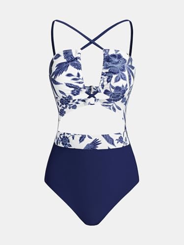Image of CUPSHE Women's One Piece Swimsuit Plunge V Cutout Bathing Suit