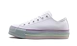 Converse Womens CTAS Lift OX 566156C - Size 9W White/Black-Volt