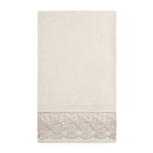Kit Social (Lavabo) 2 Peças com Renda 30cm x 50cm em Algodão Egípcio 500g/m² Buettner Estela Cor Mar