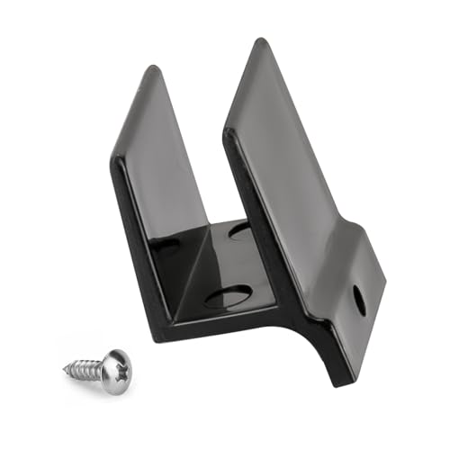 M6209 Sliding Shower Door Bottom Guide,1/2 in Channel Sliding Shower Door Guide for Shower Glass Door, Durable Sliding Door Bottom Guide with Screws Shower Door Replacement Parts Black 1 Pack