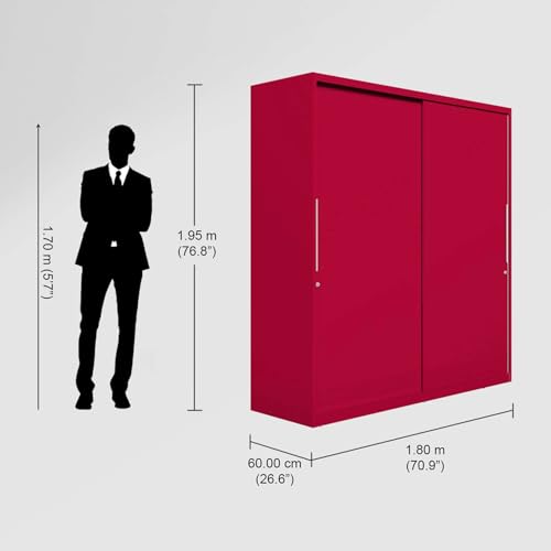 Image of Interio by Godrej Slide N Store XL 2-Door Steel Sliding Wardrobe