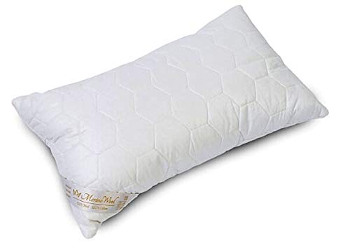 1x Oreiller 45 x 75 cm Merino Pure Laine Laine Naturelle/Pillow Cover