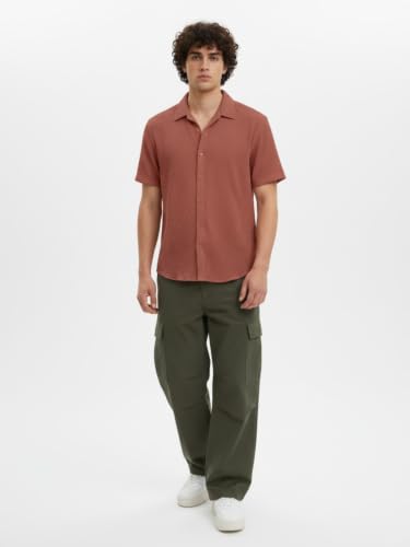 Image of Leriya Fashion Men Poly Blend Fabric | Textured Finish | Collar Neck | Button Closure | Office & Casual Wear | S-3XL
