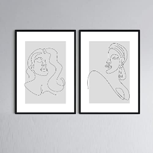 Toile minimaliste croquis femme art mural abstrait 40x60