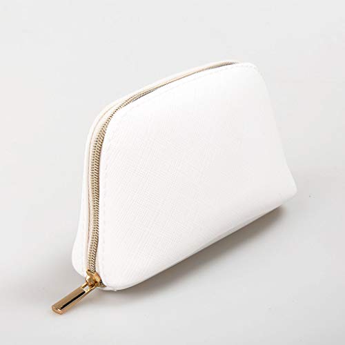 Small Pouch By Pudinbag | Makeup Pouch | Coin Purse | Period Bag | Small Zipper Pouch | Cute Vegan Silicone Waterproof (White) #TOP5