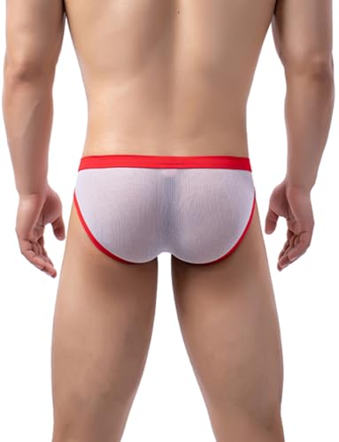 SEAUR Mens Underwear Mesh Thongs Bikini Pouch Panties Athletic Muscle Low Rise Briefs2